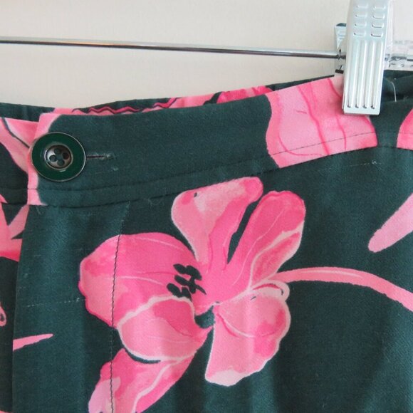 ANTHROPOLOGIE Breezy Tropical Floral Print Wide Leg Satin Pants - Sz 6 - Picture 4 of 16